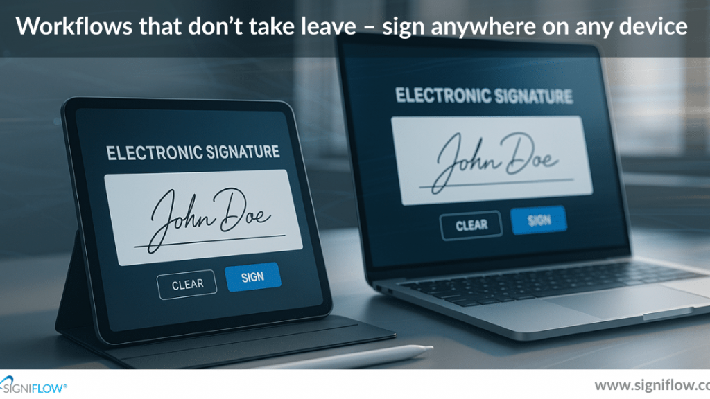 Workflows that don’t take leave – sign anywhere on any device