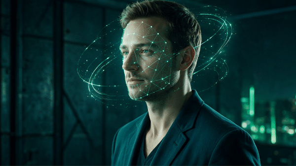 Facial recognition scan illustrating continuous identity assurance